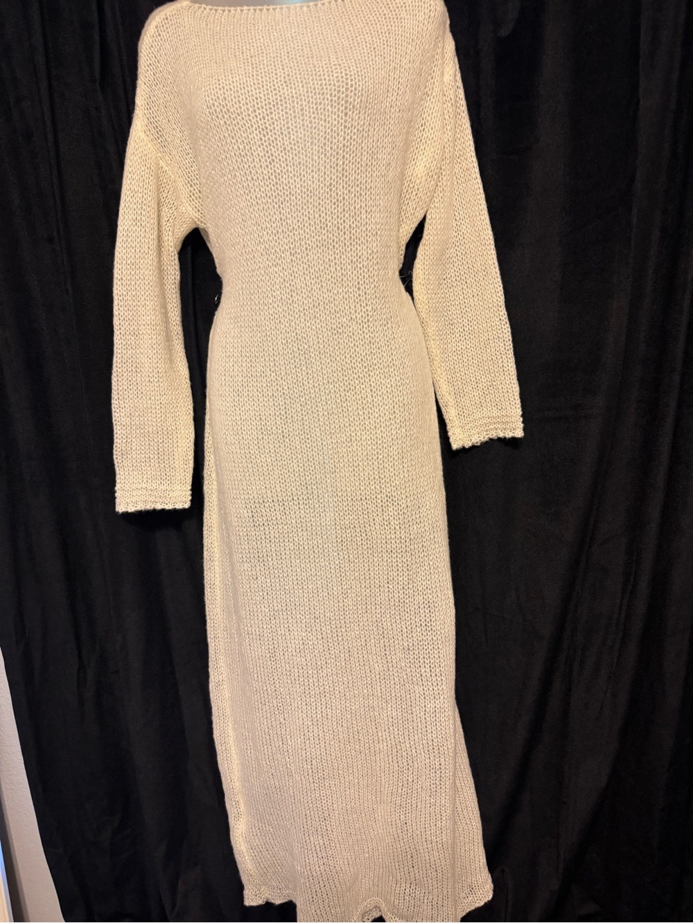 Muser Cream Knit Long-Sleeve Maxi Dress